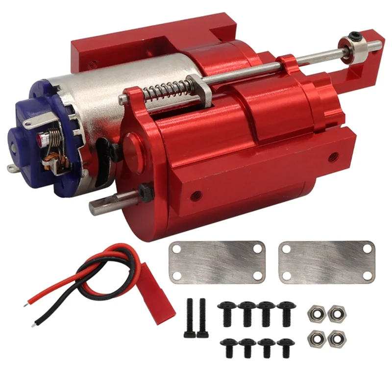 Caixa de transmissão metálica de 2 velocidades, vermelho, para wpl c14, c24, b14, b24, mn, d90, mn98, mn99s, peças de atualização do carro rc