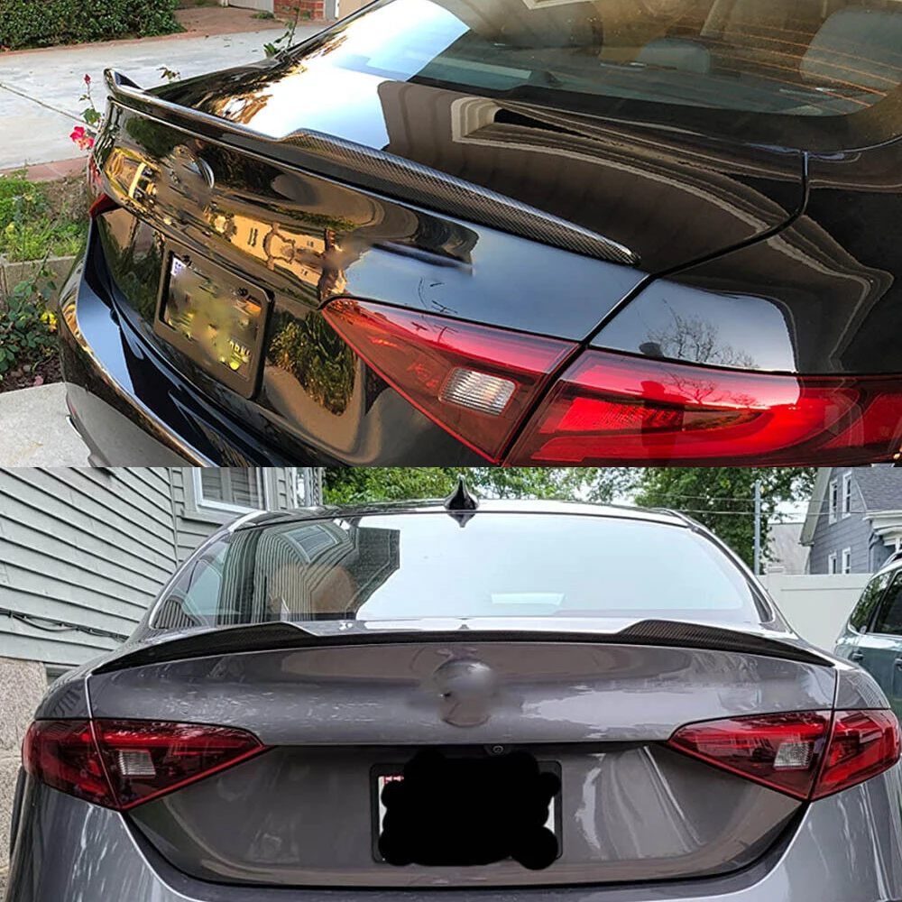 غطاء سبويلر خلفي من ألياف الكربون الحقيقية لسيارة ألفا روميو جوليا كوادريفوجليو 2017-2022