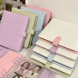 IFFVGX Macaroon A5 Kpop Photocard Binder Collect Book PU Photo Album Idol Picture Cards Storage Korea Kawaii School Stationery