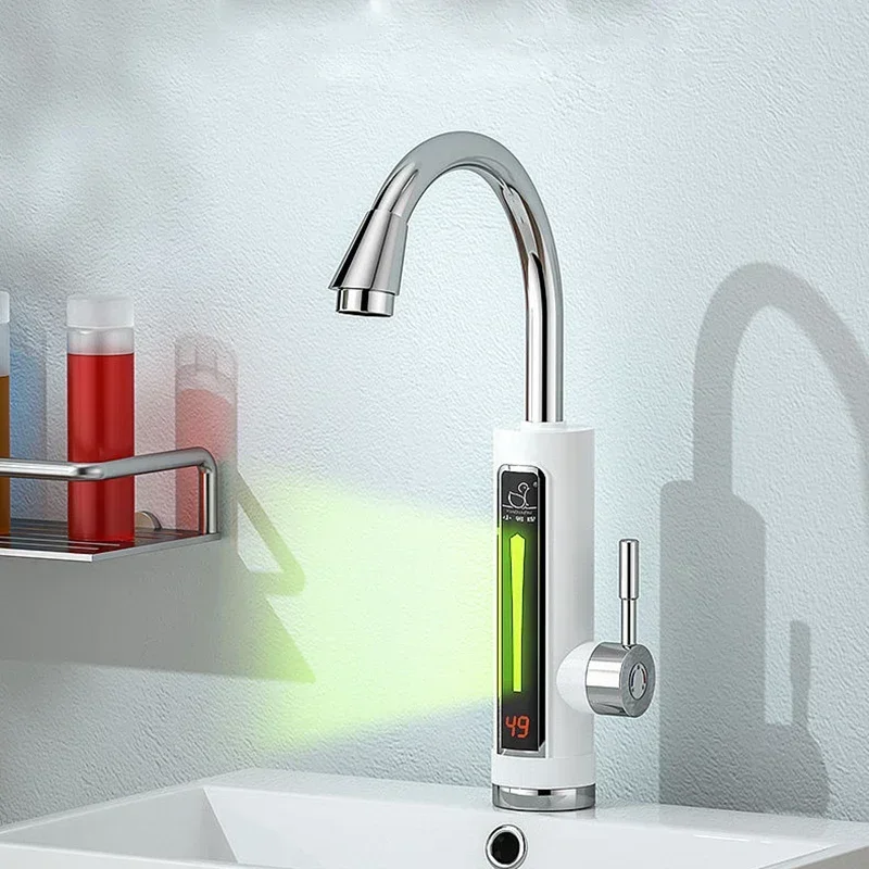 Electric Water Heater Temperature Display Kitchen Tankless Instant Hot Water Faucet 3300W 220V