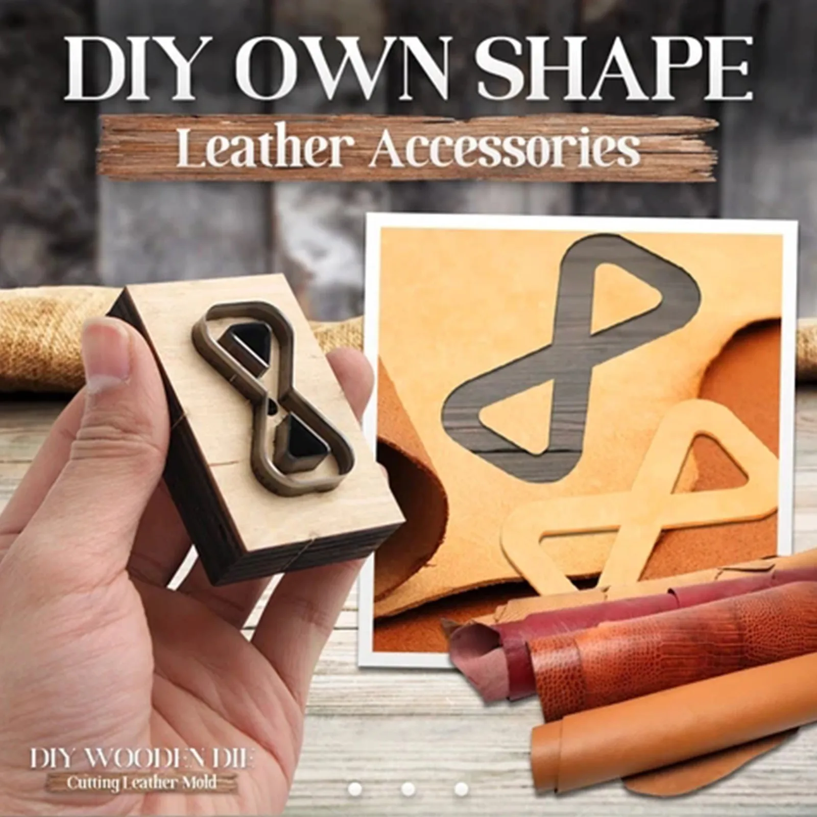 1pc Leather Mould DIY Wooden Die Cutting Leather Mold DIY Wooden Die Cutting Leather Mold Leathercraft Punching DIY Tool