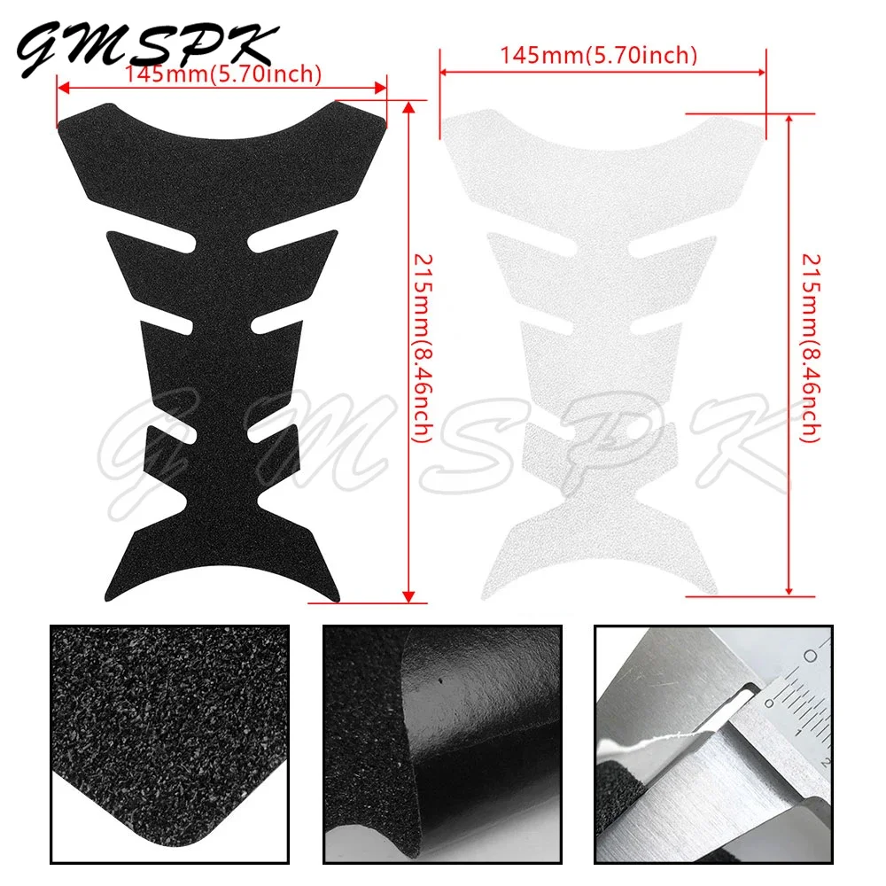 

Motorcycle Tank Pad Protector Sticker Fish Bone Decal Fit for Kawasaki Ninja 250 650 ZX-6R ZX-10R ER-6N Z750 Z900 Z1000 Etc