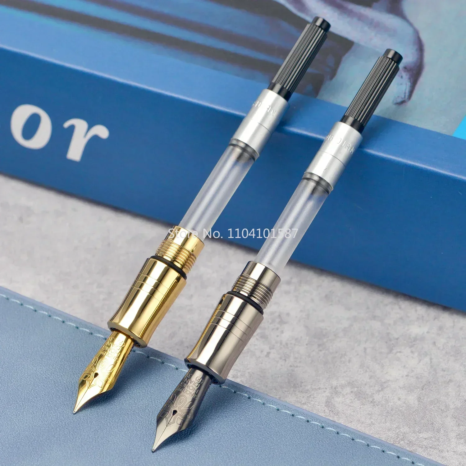 Hongdian N11 Fountain Pen EF/F Nib with Converter, Polygonal Aluminum Alloy Writing Gift Pen Set