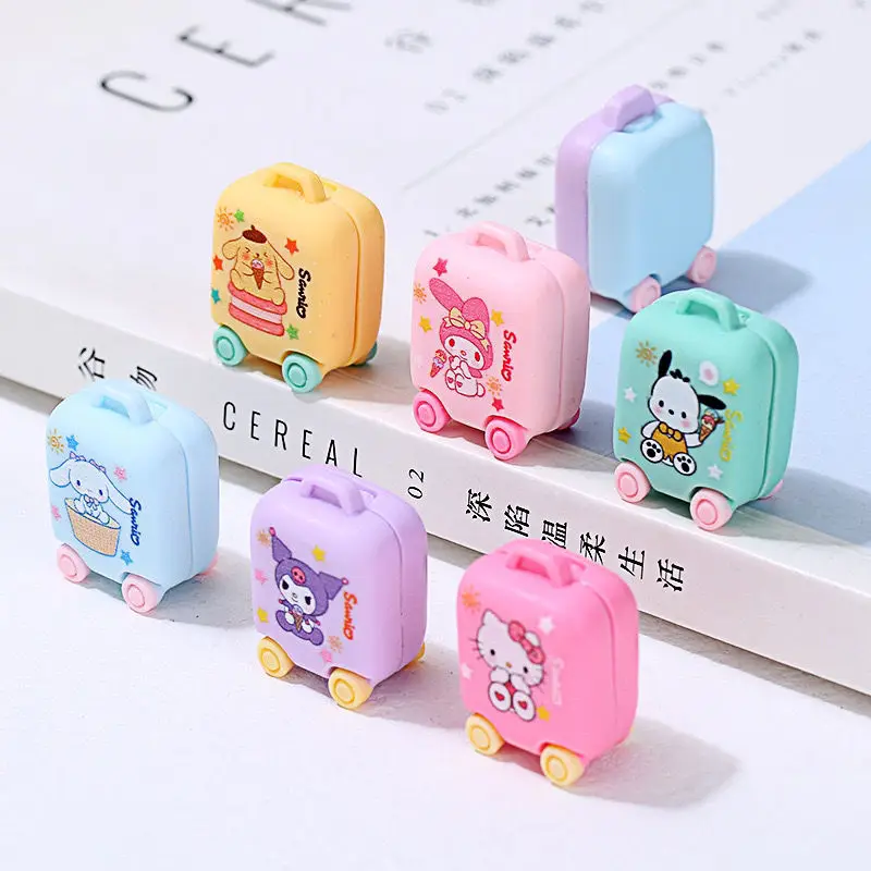 

Hello Kitty Luggage Simulation Ornament Cute Cartoon Originality Two-sided Three-dimensional Mini Diy Ornament Accessory New