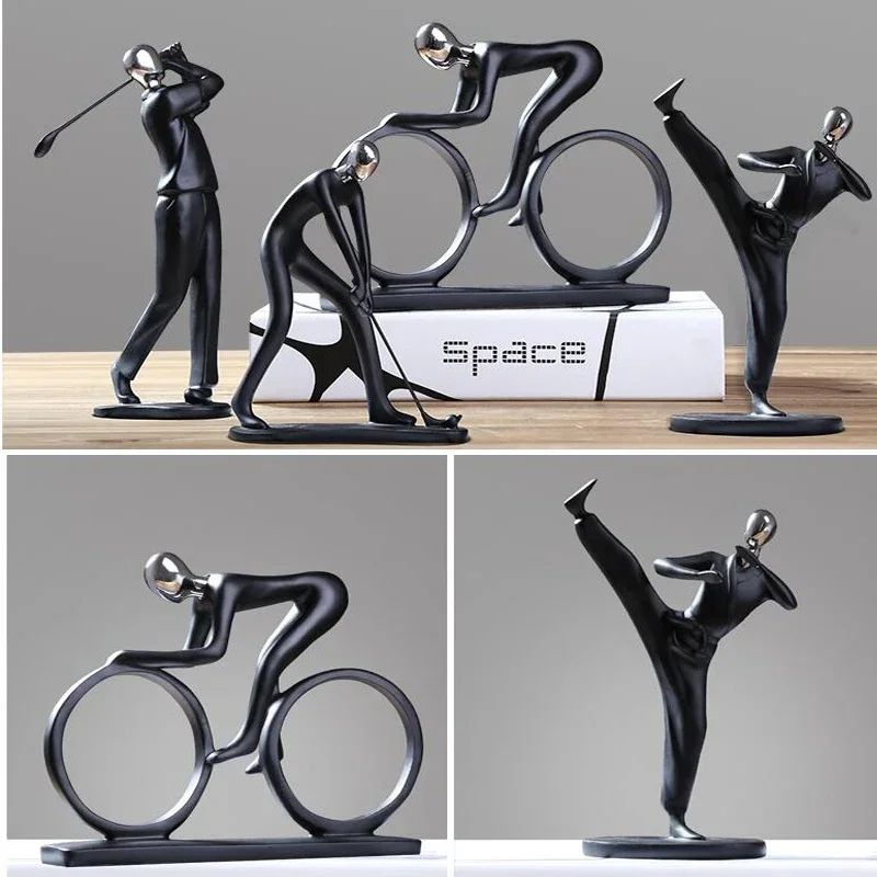 Modern Resin Abstract Rider Singer Figurines Home Furnishing Decoration Crafts Office Desktop Ornament Art Sculpture Miniatures