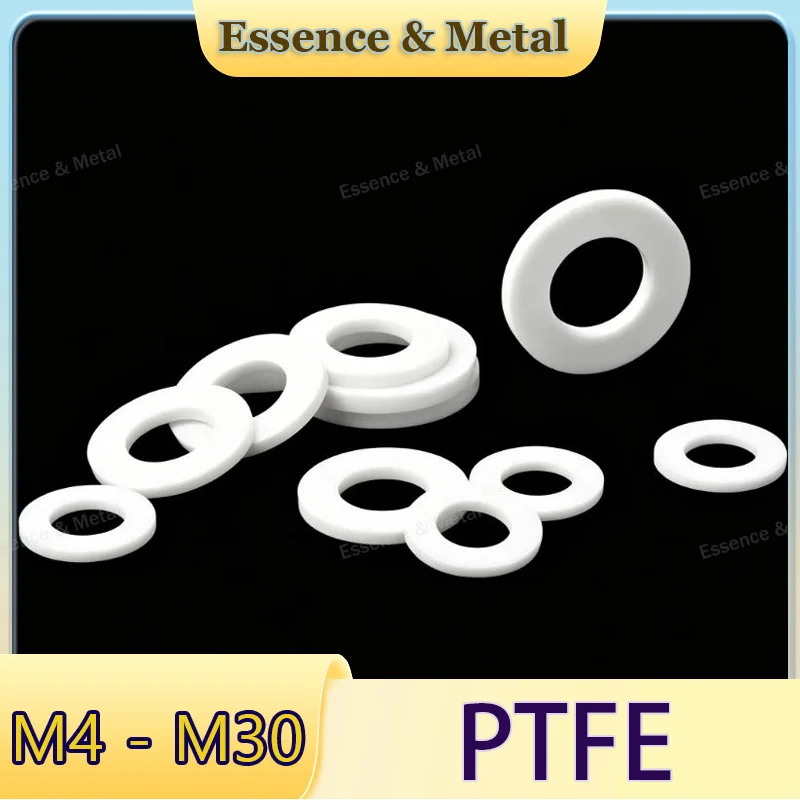 PTFE Thin Gasket Flat Gasket M4 M5 M6 M8 M10 M12 M14 M16 M18 M20 M22 M24 M27 M30 High Temperature Resistant Sealing Flat Gasket