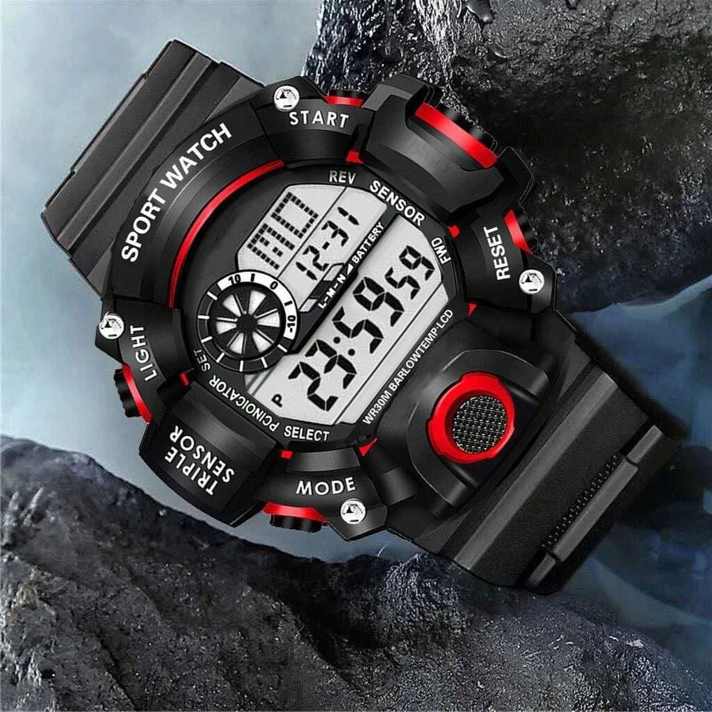 Style Boys Sports Watches Dual Display Digital Led Electronic Quartz Wristwatches For Kids