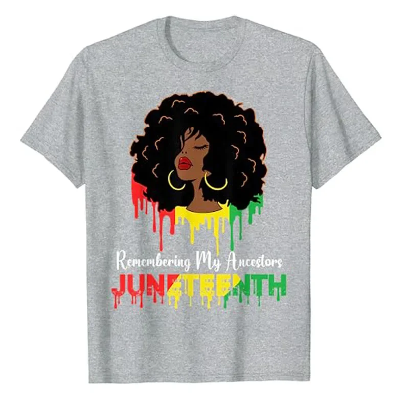 Remembering My Ancestors 1865 Juneteenth Shirt Women African American Black Woman 1865 Proud T-Shirt Fashion Graphic Tees Tops