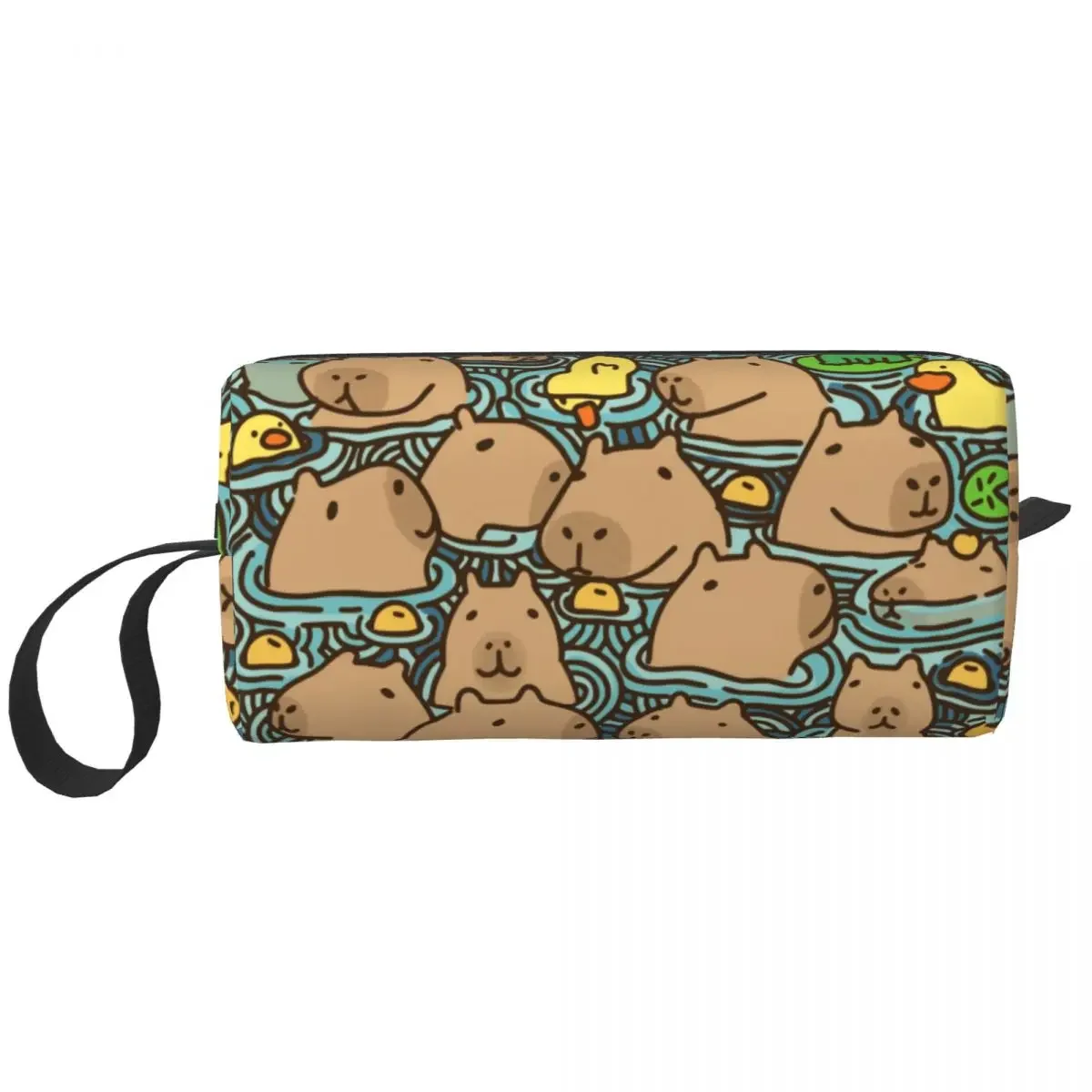 

A Pond Full Of Capybara Makeup Bag Pouch Waterproof Cosmetic Bag Travel Toiletry Small Makeup Pouch Storage Purse for Women