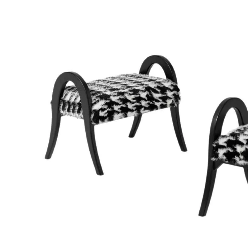 

Internet celebrity entrance mink velvet shoe stool home living room creative soft bag low stool simple retro pedal stool storage