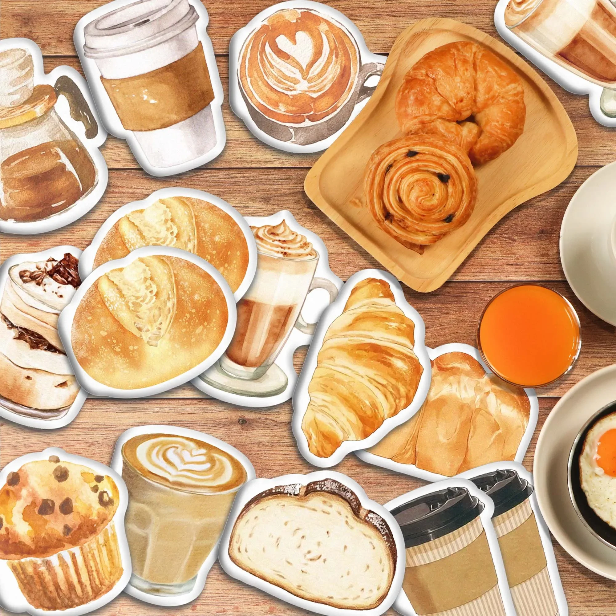 12/24pcs Bakery Coffee Mini Notepads Bread Coffee Cup Pattern Pocket Notebook Birthday Xmas Memo Books for Coffee Lovers Women
