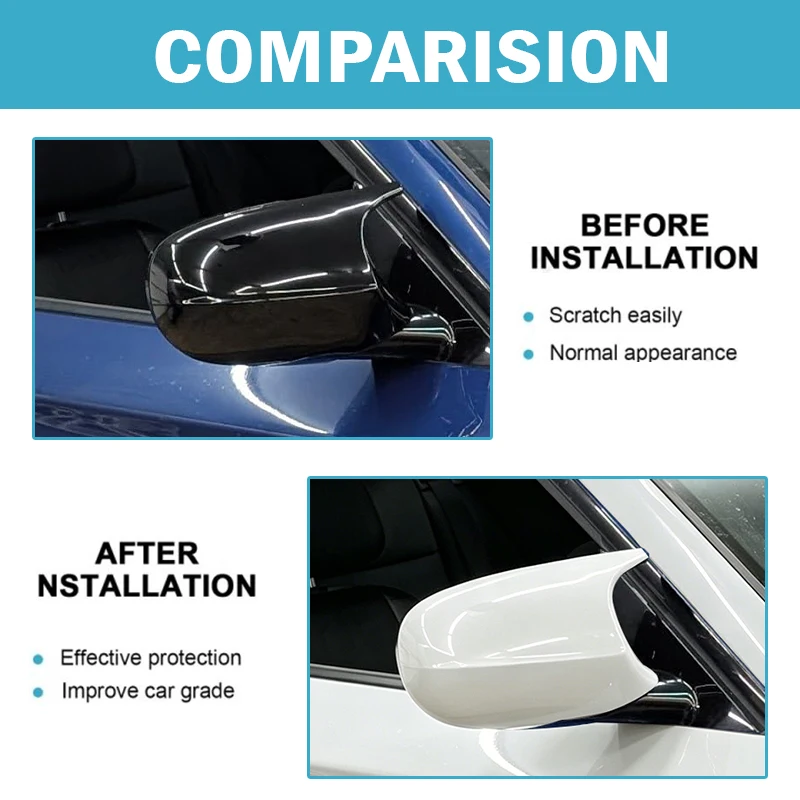 Rhyming White Rearview Mirror Cover Housing Replacement For BMW E81 E82 E87 E88 E90 E91 E92 E93 LCI Car Side Wing Mirror Caps