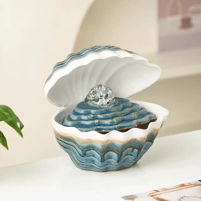 Creative Shell Feng Shui Ball Treasure Bowl Ornament Office Desktop Water Landscape Decoration
