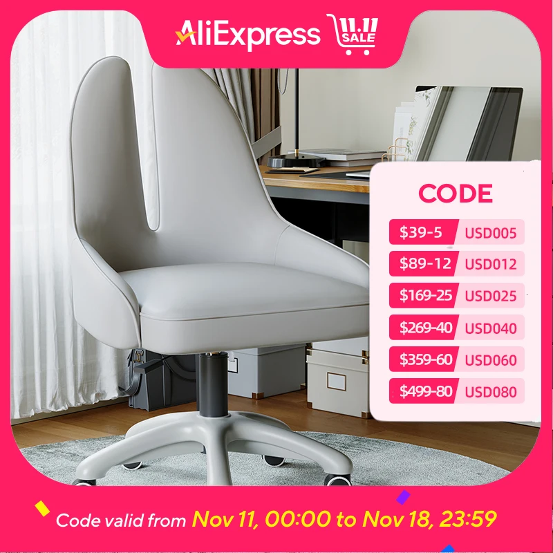 

Designer Modern Wheels Office Chair Small Nordic Relaxing Swivel Office Chair Gray Cheap Study Cadeira De Escritorio Furniture
