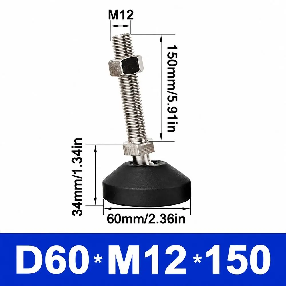 1Pcs M8 M10 M12 Adjustable Leveling Feet Swivel Base 304 Stainless Steel Screw Universal Adjustment Feet Articulating Legs