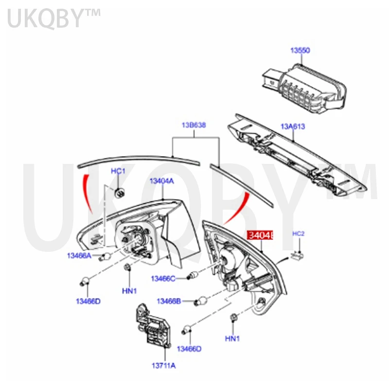 apply Fo rd wi ns 08-10 Flat Tail Lamp Inner L 8S7113A603AA