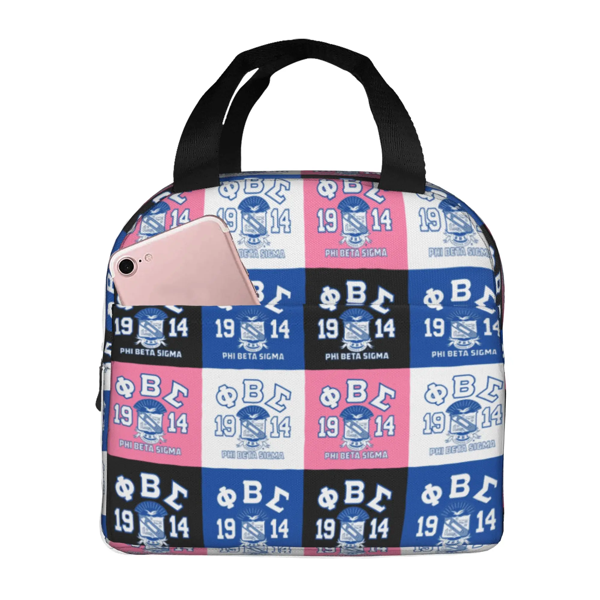 Estuche para lápices Kawaii Beta Sigma Phi Fraternity para niñas y niños, caja para bolígrafos de gran capacidad con diseño a cuadros 1914, bolsa para papelería