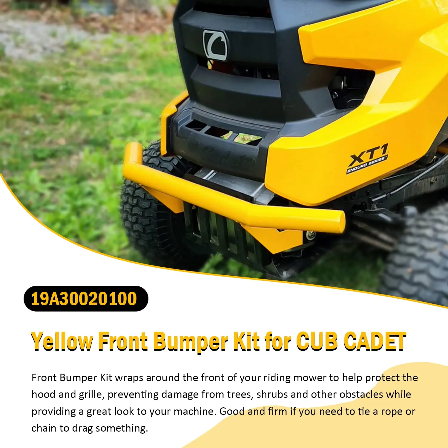 ANX Gelbes Frontstoßstangen-Kit passend für CUB Cadet GT XT1 XT2 50 GX54 ST54 LX54 LX50 (19A30020100) – Detail 2