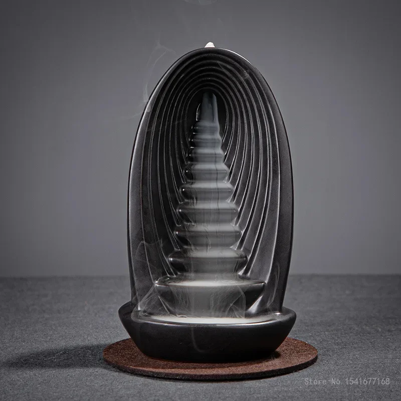 

Creative Ceramic Backflow Incense Burner, Zen Home Bedroom Decor Ornaments, Aromatherapy Furnace, Sandalwood Agarwood Stove, 1Pc