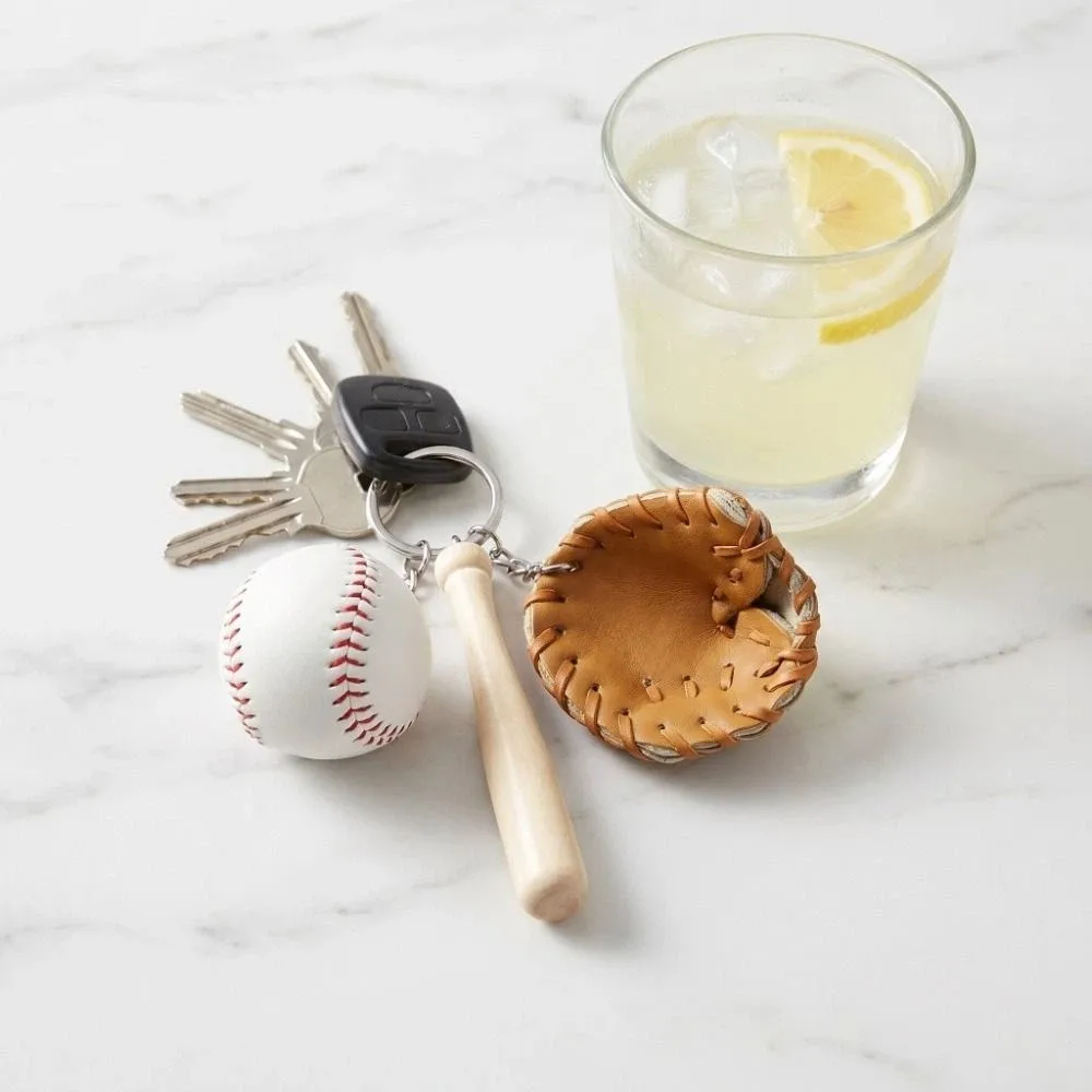 Personalized Baseball Glove Keychain PU Leather Multiple Color Bag Hanging Ornaments Decorations Baseball Pendant Ornament