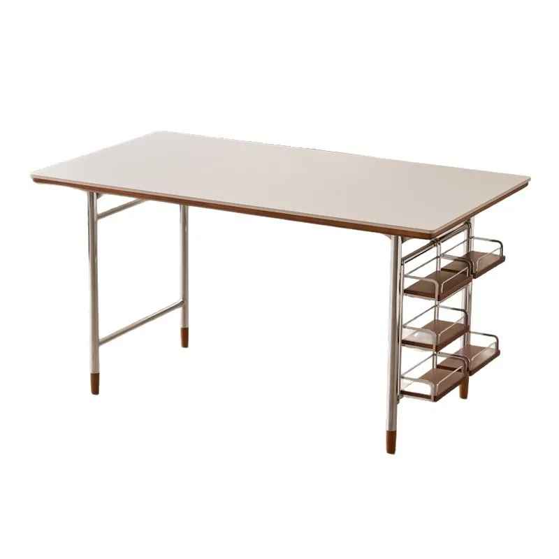 Slate dining table, medieval solid wood small apartment dining table and chair combination