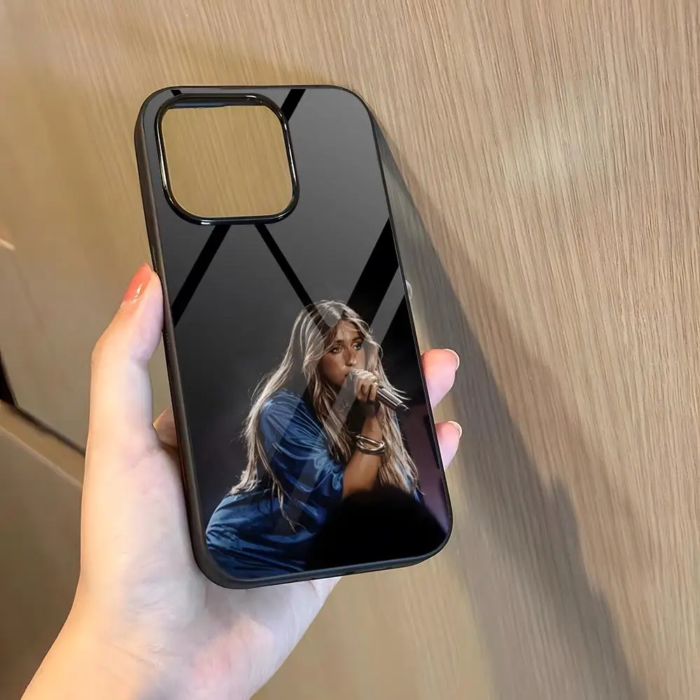 حافظة هاتف Singer T_Tate McRae لهاتف 16 Pro Max Iphone 15 Pro Max 14 12 11 13 Mini 8 7 Plus X Xs XR PC + غطاء من البولي يوريثان