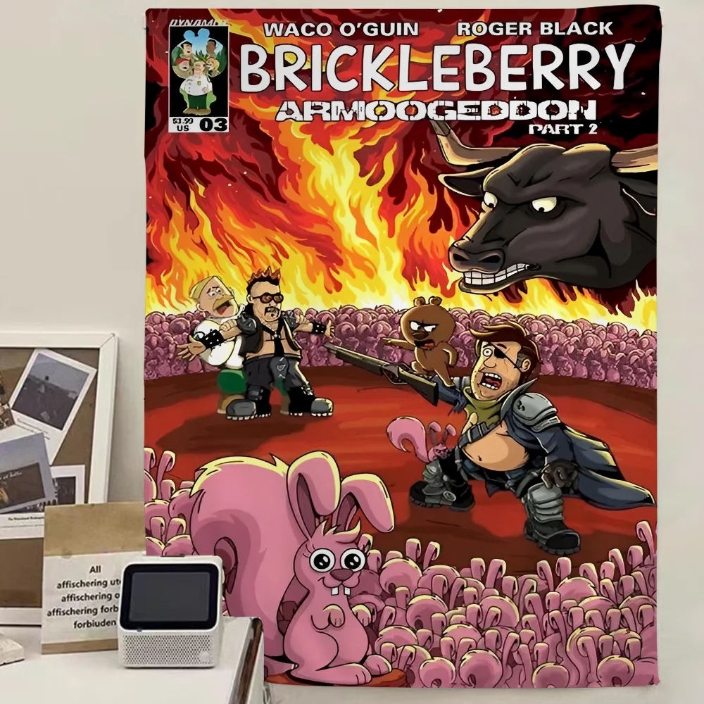 

Cartoon B-Brickleberry Anime Tapestry Hanging Tarot Hippie Wall Rugs Dorm Wall Hanging Sheets