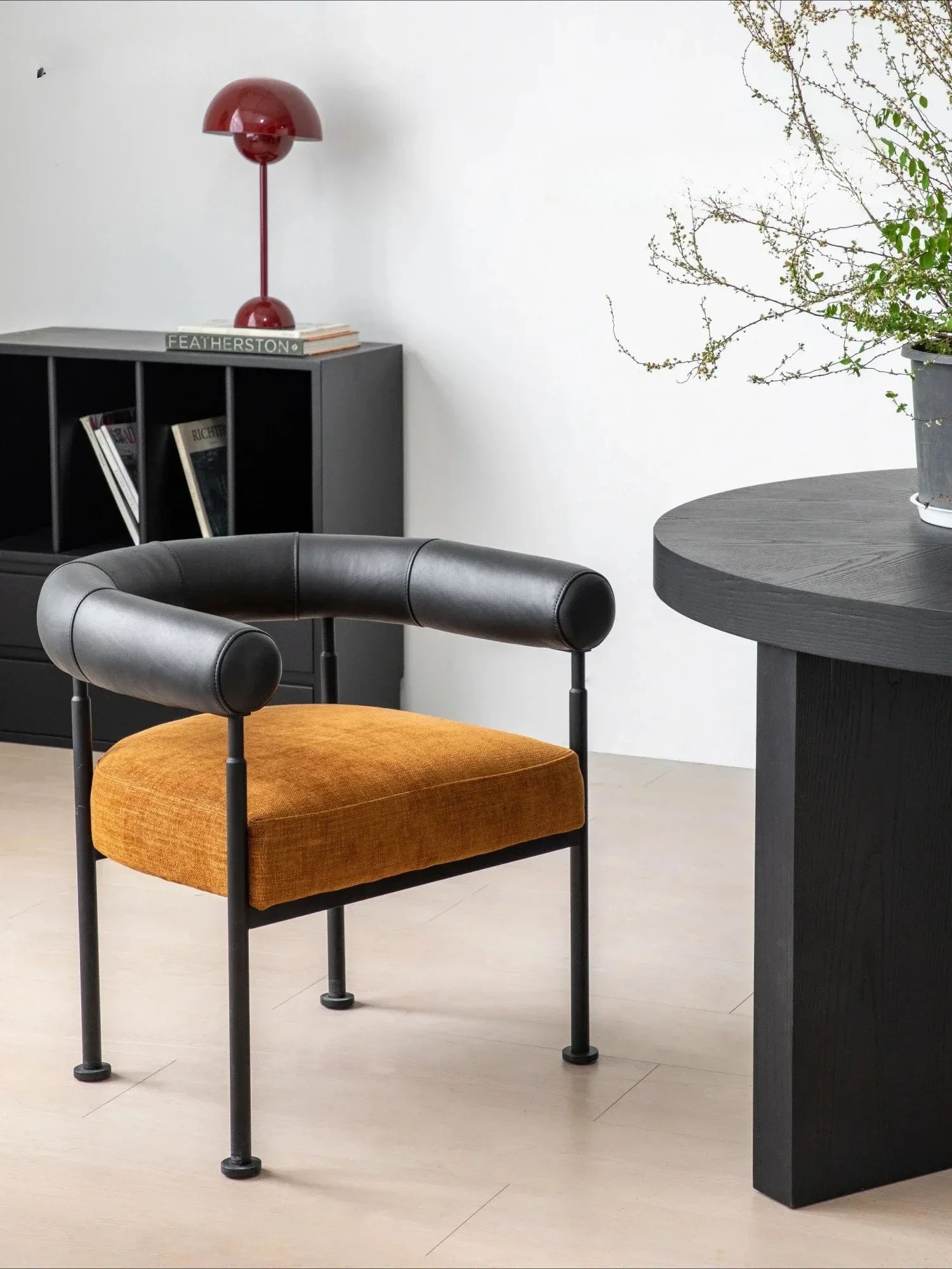 Dining chair single chair antique  household small apartment back  living room retro sofa chair