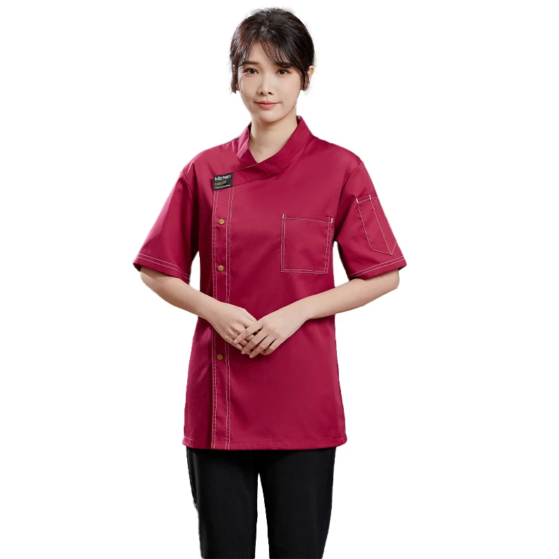 

Unisex Chef Restaurant Jacket Men Women Kitchen Wear Bakery Cafe Waiter Working Clothes Cooking Costume Waiter Overalls