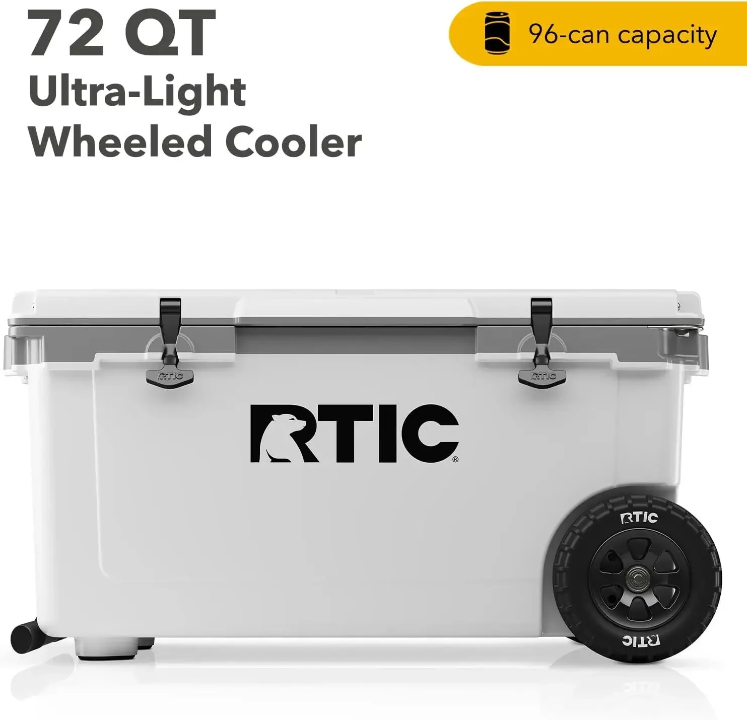 

RTIC 72 Quart Ultra-Light Wheeled Cooler Hard Insulated Portable Ice Box Suitable For Beach, Drinks, Camping, Picnics, Fishing,