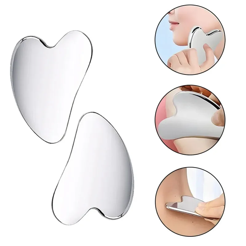 1/2pcs Stainless Steel Gua Sha Scraper Gua Sha Visage Gousha Stone for The Face Massager Board Face Massager LBHL15