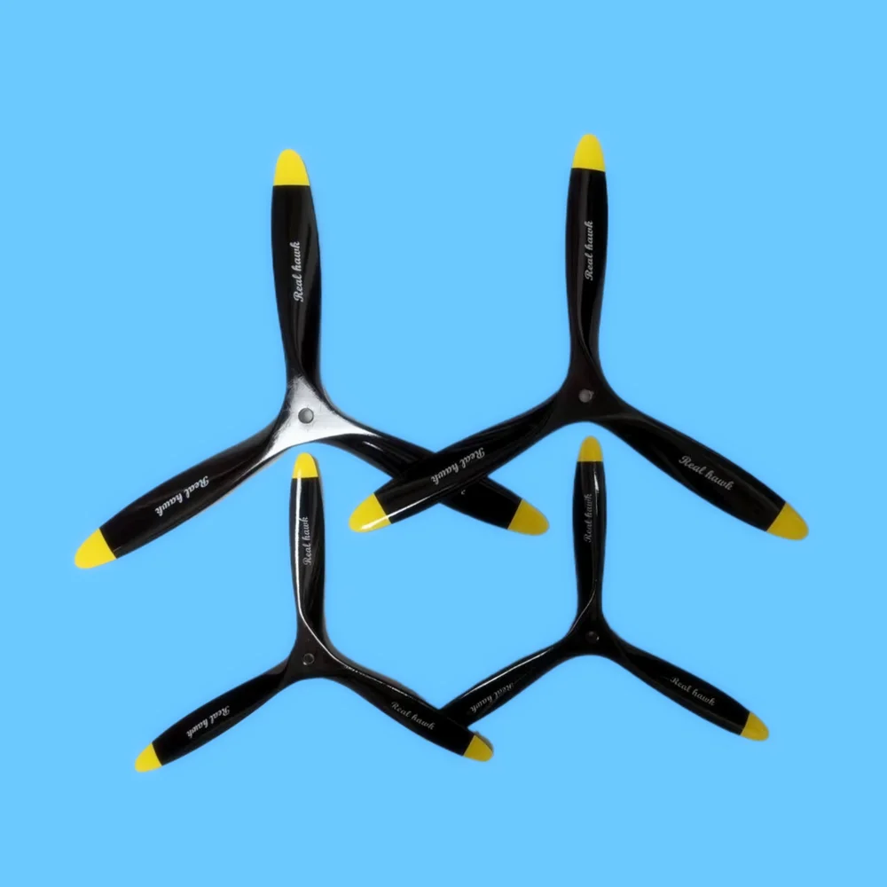 

RealHawk 20-24" 3-Blade Beech Prop CCW/CW Black for Scale Gas RC Planes Durable Realistic Upgrade Accessories