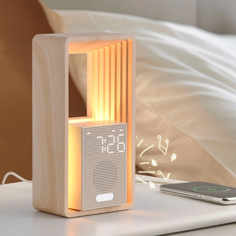 2026 Sunrise Simulation Wake Up LED Bedside Lamp With White Noise Speaker Multi Function Soft Night Light