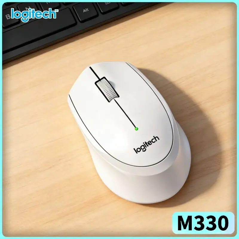 Logitech M330 Ergonomic Wireless Mouse 2.4GHz Silent Click USB Nano Receiver Clear Scroll for Windows Mac Linux PC Pad