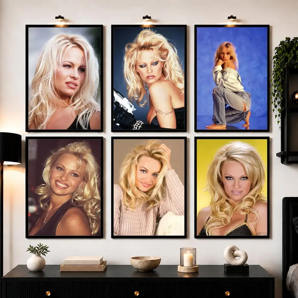 P-Pamela Anderson Poster Wall Art Sticker For Living Room Bedroom Bar Home Decor Mural Painting Decoration