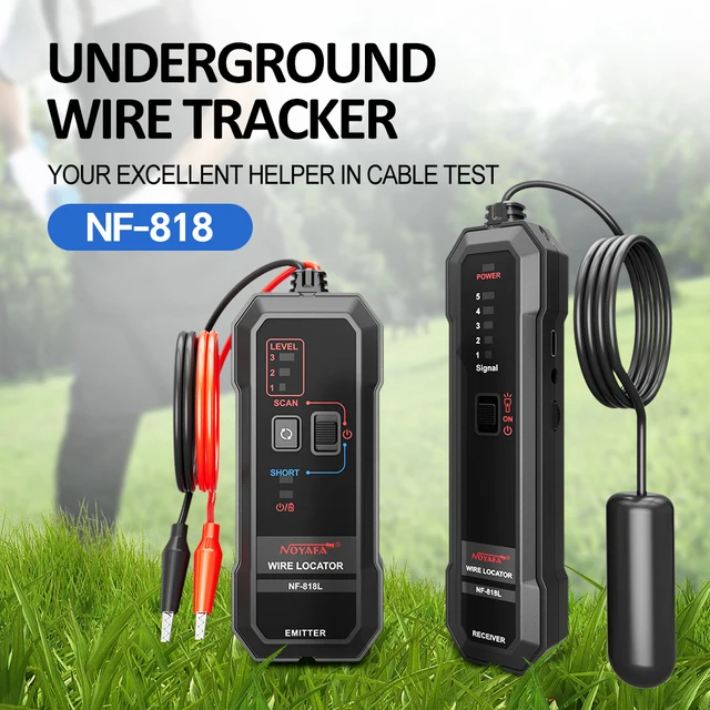 Noyafa NF-818L Lokalizator kabli podziemnych z funkcją anty-zakłóceń, tester kabli, wizualny lokalizator uszkodzeń kabli, profesjonalny wykrywacz kabli