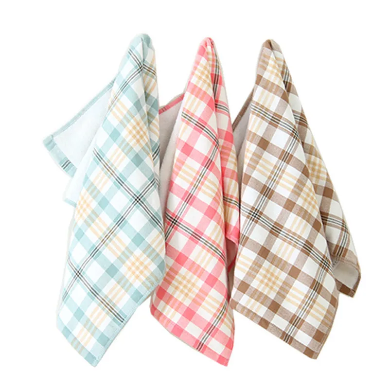 1Pc 34x76cm Classical Color Plaid 100% Cotton Soft Water Absorbent Bathroom Adult Hand Towel