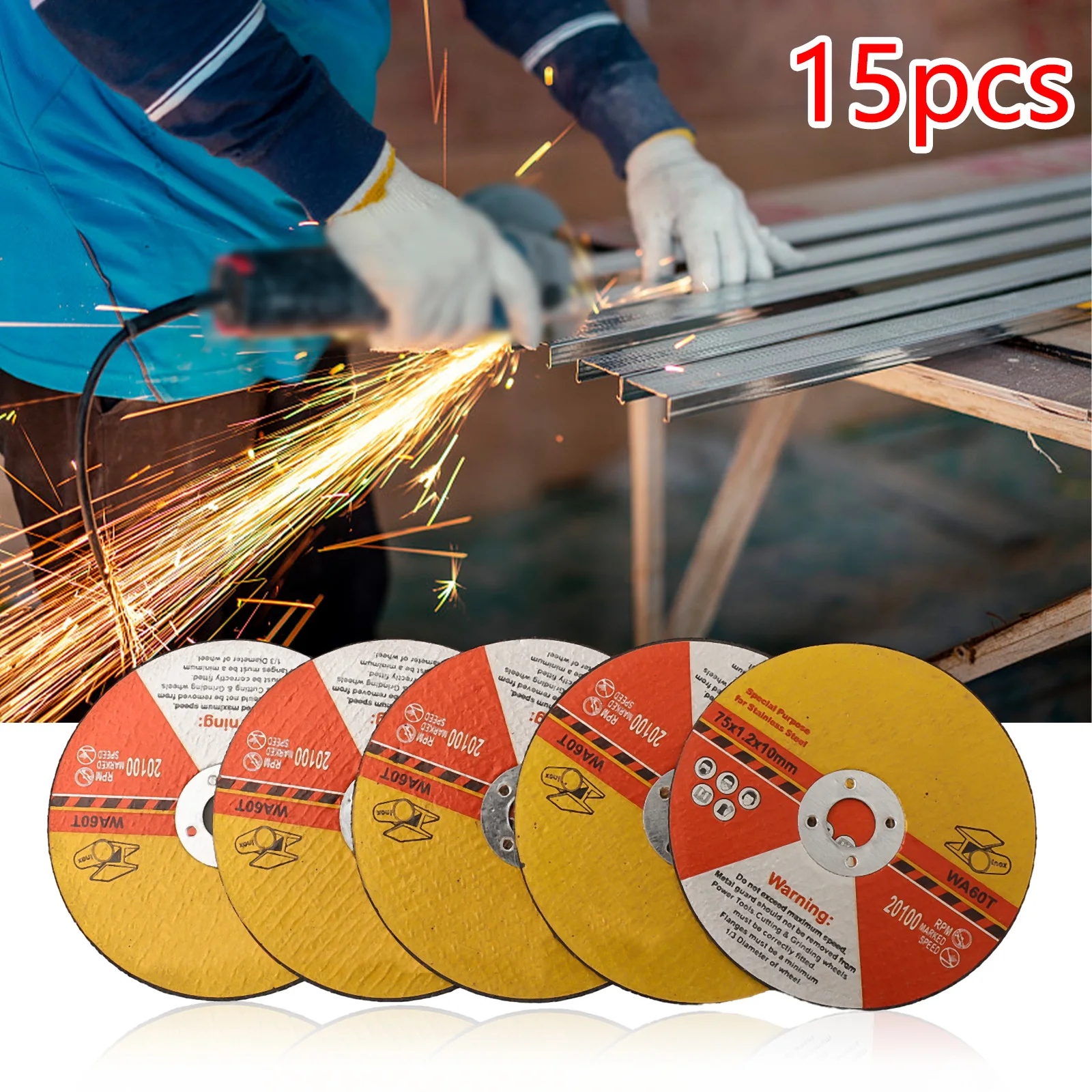 

Grinding Wheel Saw Blade 10mm Bore Cutting Disc Fiber Reinforced Resin For Angle Grinder Power Tool Accessories