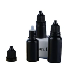 압착 가능한 검은색 점적기 병, 도난 방지 캡, 빈 플라스틱 액체 점안 병, 5ml, 10ml, 15ml, 20ml, 100 개