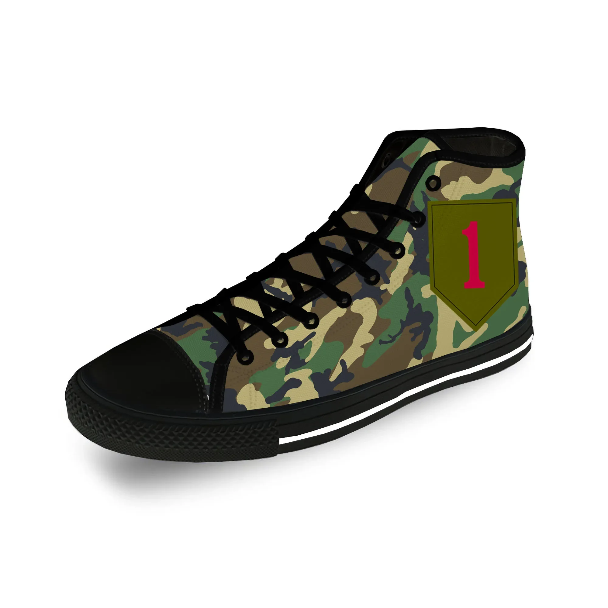 1ST Infantry Division High Top Sneakers Mens Womens Teenager Casual Shoes Canvas Running Shoes 3D Print Lightweight shoe