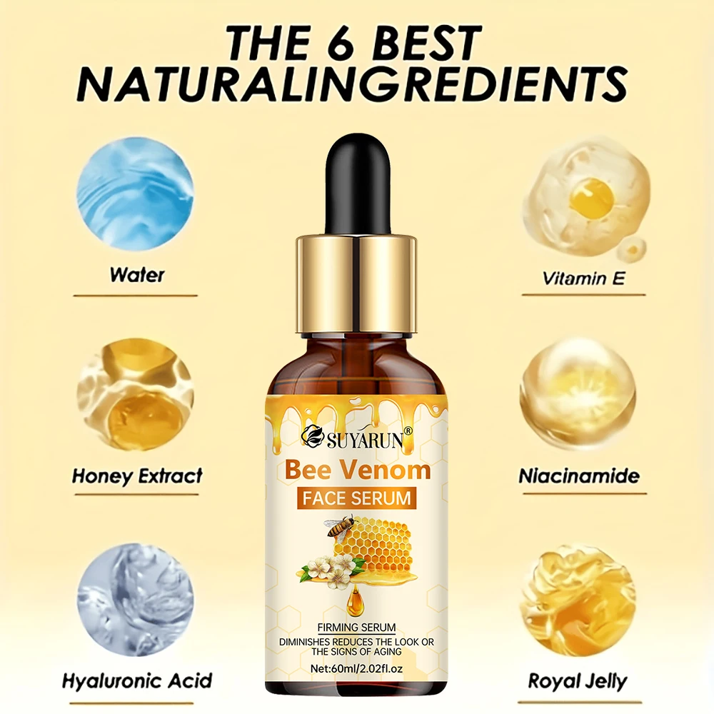 SUYARUN Bee Venom Facial Serum - Anti-Aging Firming Essence for Wrinkle Reduction & Youthful Glow.