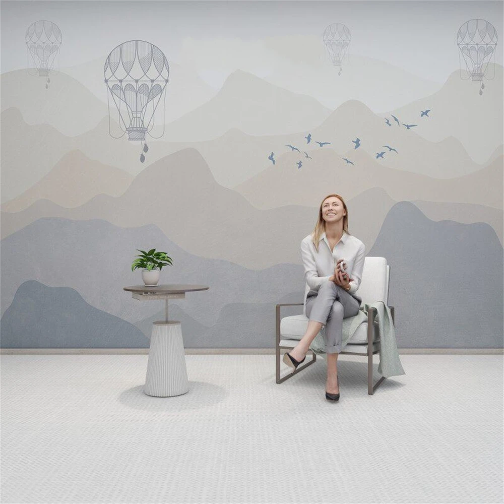 Custom Nordic simple valley wallpaper children's room interior photo 3D mural wallpaper for bedroom walls wall papers home decor
