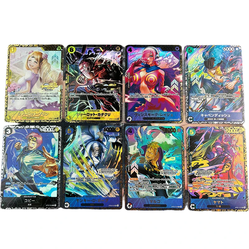 Anime One Piece OPCG Prize Card Bronzing Japanisch Englisch Replica Oda Ruffy Shanks Zoro Law Reiju Game Anime Collection Cards