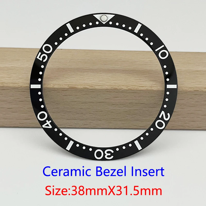 38mm SKX007 Ceramic Bezel Insert Size 38x31.5mm Suitable for SKX009 SKX011 SKX171 SKX173 SRPD Series Watch Case Bezel Insert