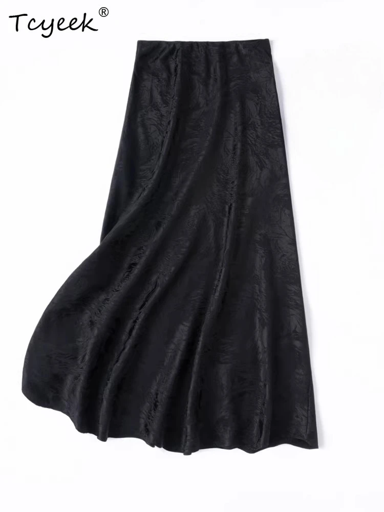 

Tcyeek 93% натуральная шелковая юбка из тутового шелкопряда, женская одежда, лето 2026, элегантные юбки для женщин, облегающая юбка в стиле OL, женская юбка