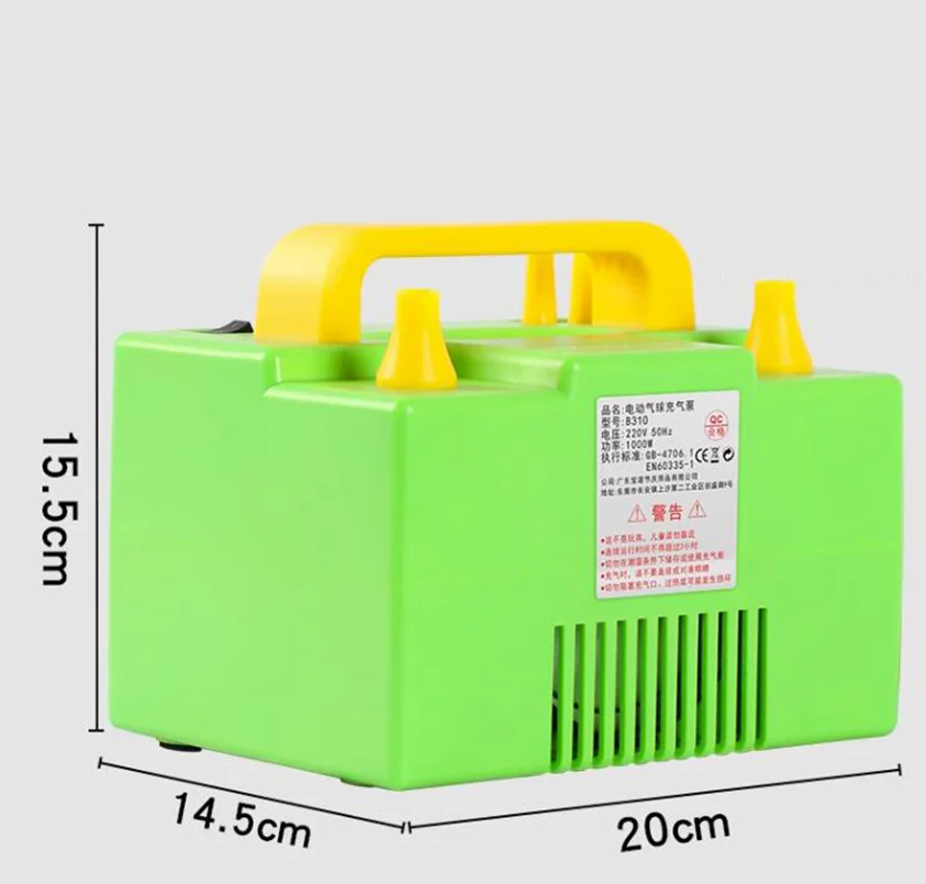 1000W High Power Rechargeable 5 Inch Single Layer Balloon Electric Pump Artifact 220V Double Hole Blowing Balloon Machine