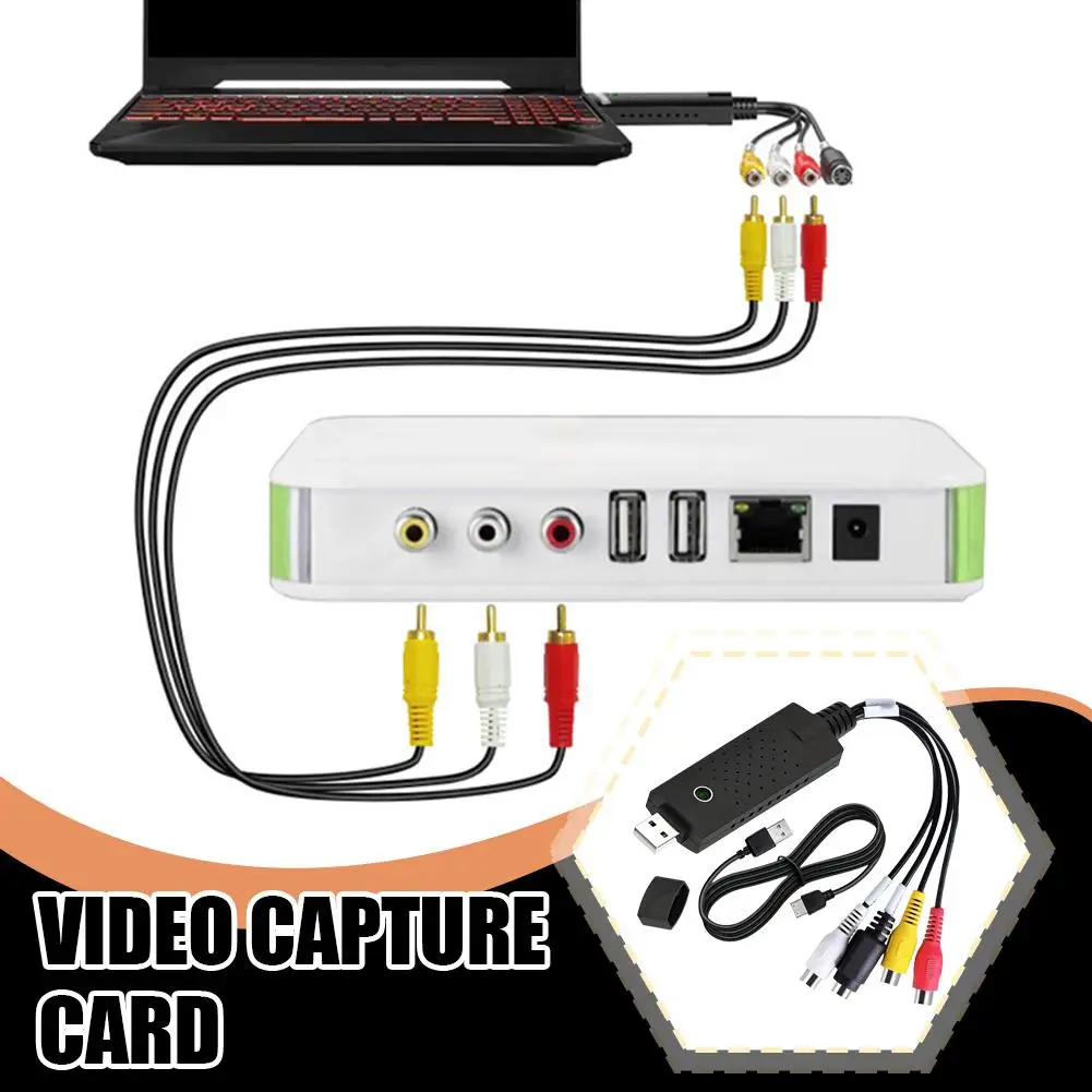 USB 2.0 Video Capture Card Adapter to Digital Converter for RCA VHS TV DVD VCR Analog Recording for PC Laptop Mac 2026