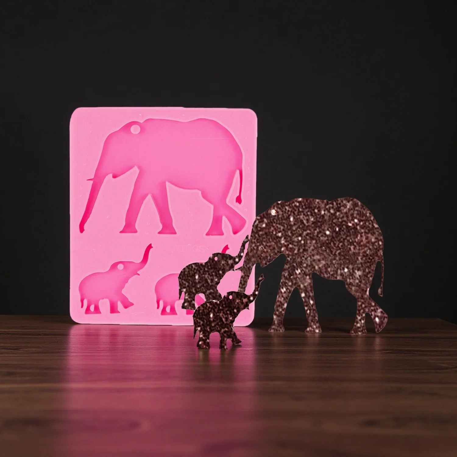 Dinosaur Family Silicone Mold for Epoxy Resin Pendant Keychain DIY Jewelry Craft Supplies