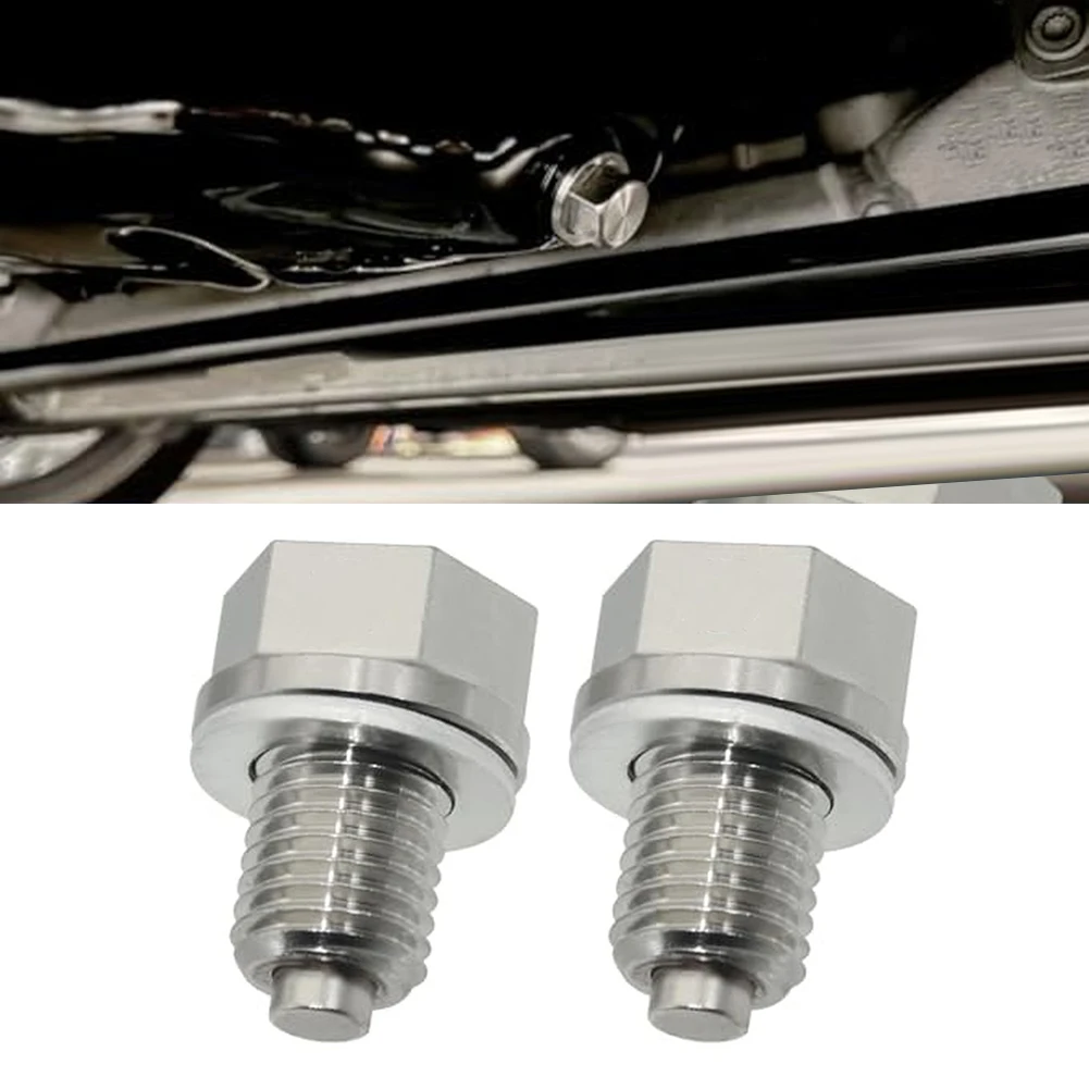 2Pcs Magnetic Oil Drain for M12x1 5 Thread with Gasket Engine Component Designed to for capture Metal Debris and Improve Oil