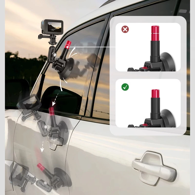 

Комплект автомобильного крепления с тройной присоской, быстросъемное крепление для камеры на лобовом стекле Magic Arm с адаптером для экшн-камеры